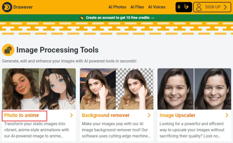 تبدیل عکس به انیمه با وبسایت Drawever