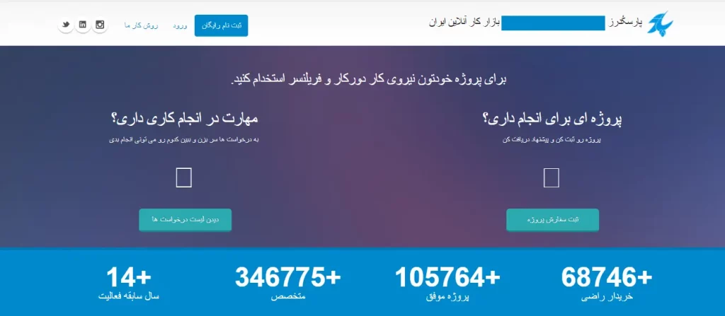 پارس کدرز سایت فریلنسری